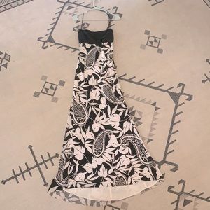 Silk Black and White paisley dress